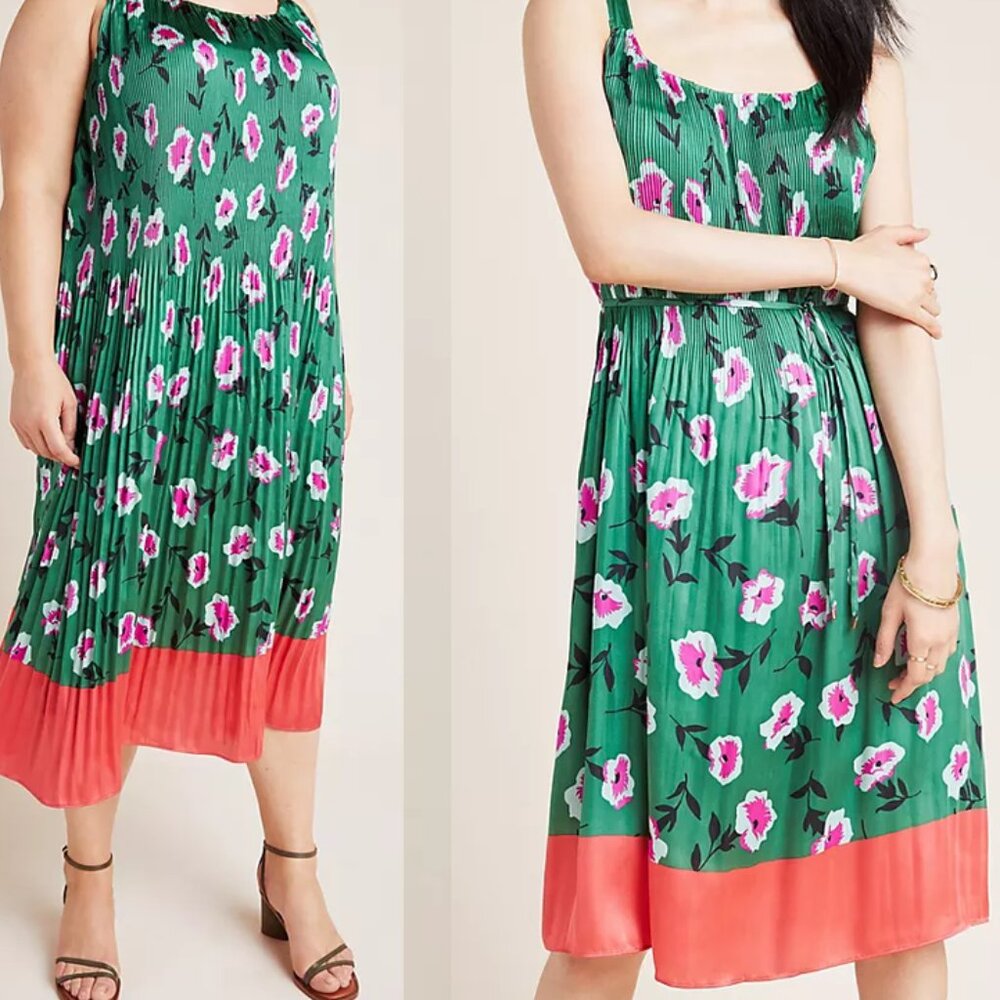 ANTHROPOLOGIE Mireille Pleated floral Dress